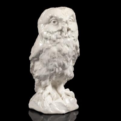 A Chelsea white model of an owl,