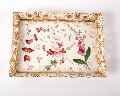 A rectangular porcelain tray, circa