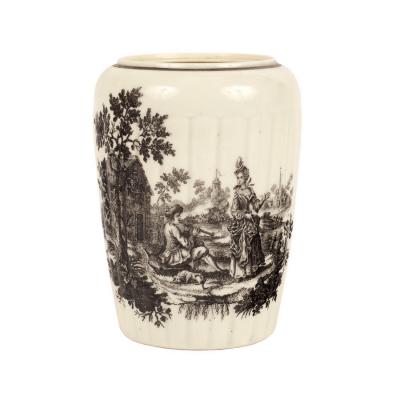 A Worcester ribbed tea canister, circa