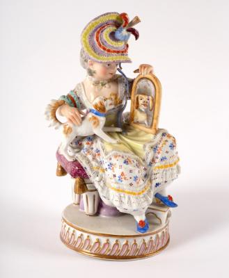 A Meissen figure, emblematic of