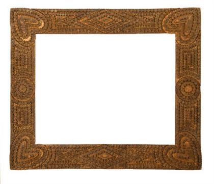  Large tramp art frame late 4954c