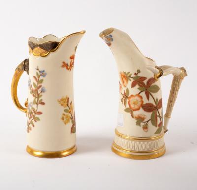 Two Royal Worcester blush ivory