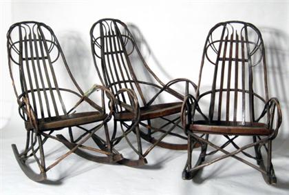     	Three Adirondack twigwork