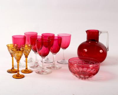 A quantity of cranberry glass and 2dd53a