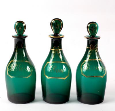 A set of three 20th Century green