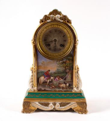 A French porcelain cased mantel clock,