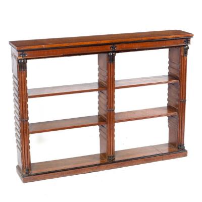 A Regency oak bookcase with adjustable