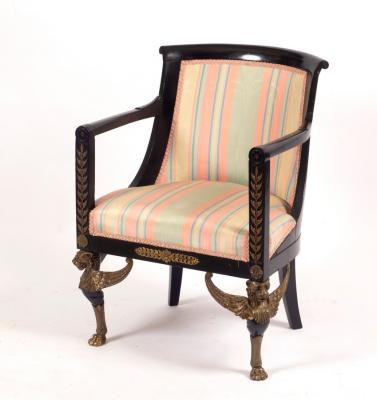 An Empire style brass mounted chair