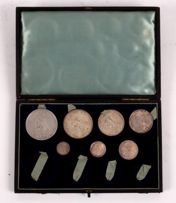 An 1887 proof set of Victoria silver