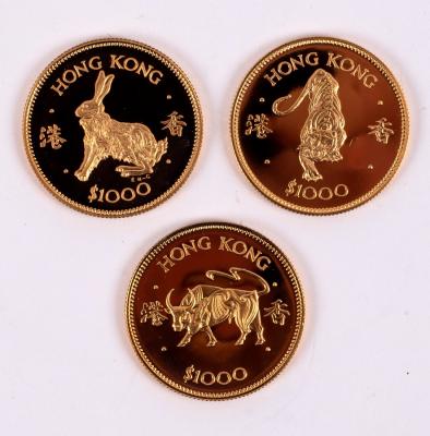 A Hong Kong $1000 gold coin for