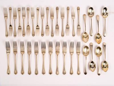 A part canteen of silver flatware  2dd62a