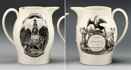 Black transfer printed creamware 4956b