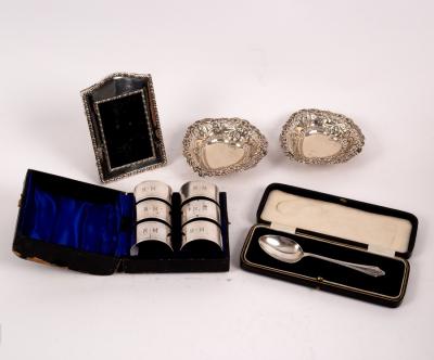 A set of six silver napkin rings,