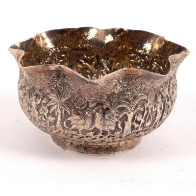 An Indian white metal sugar basin  2dd64f