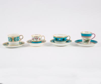 A group of English porcelain turquoise