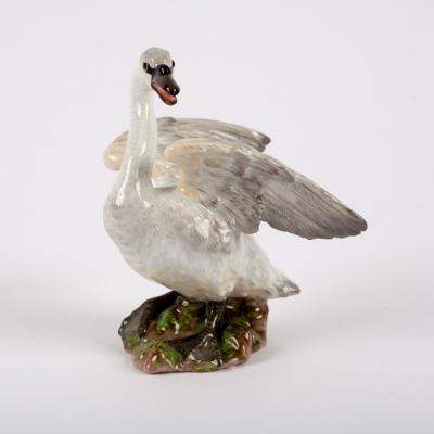A Meissen model of a swan, circa 1880,