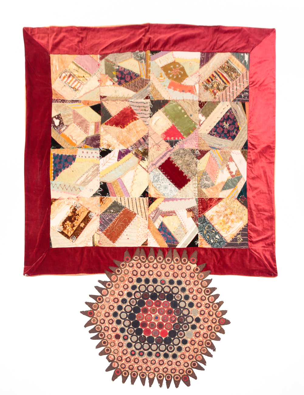 AMERICAN PENNY RUG AND CRAZY QUILT  2dfdf3