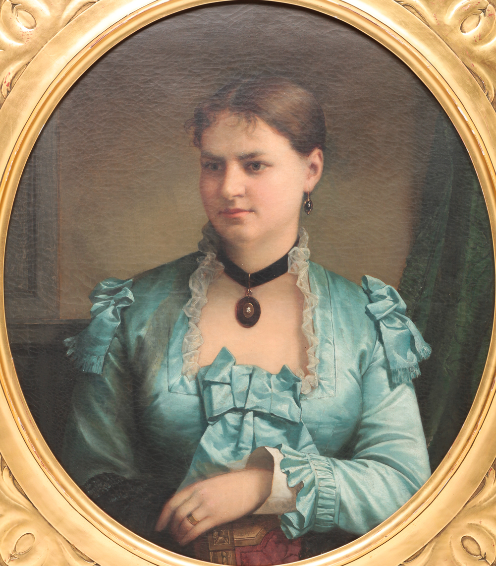 AMERICAN PORTRAIT OF A LADY. Mid-19th