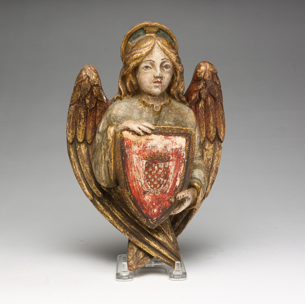 EUROPEAN CARVED AND PAINTED ANGEL  2dfe27