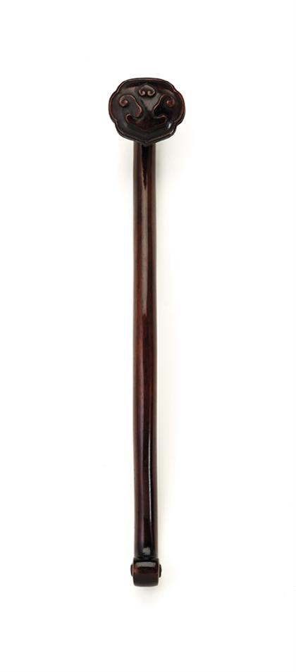 Chinese Hongmu ruyi scepter inscribed 4996e