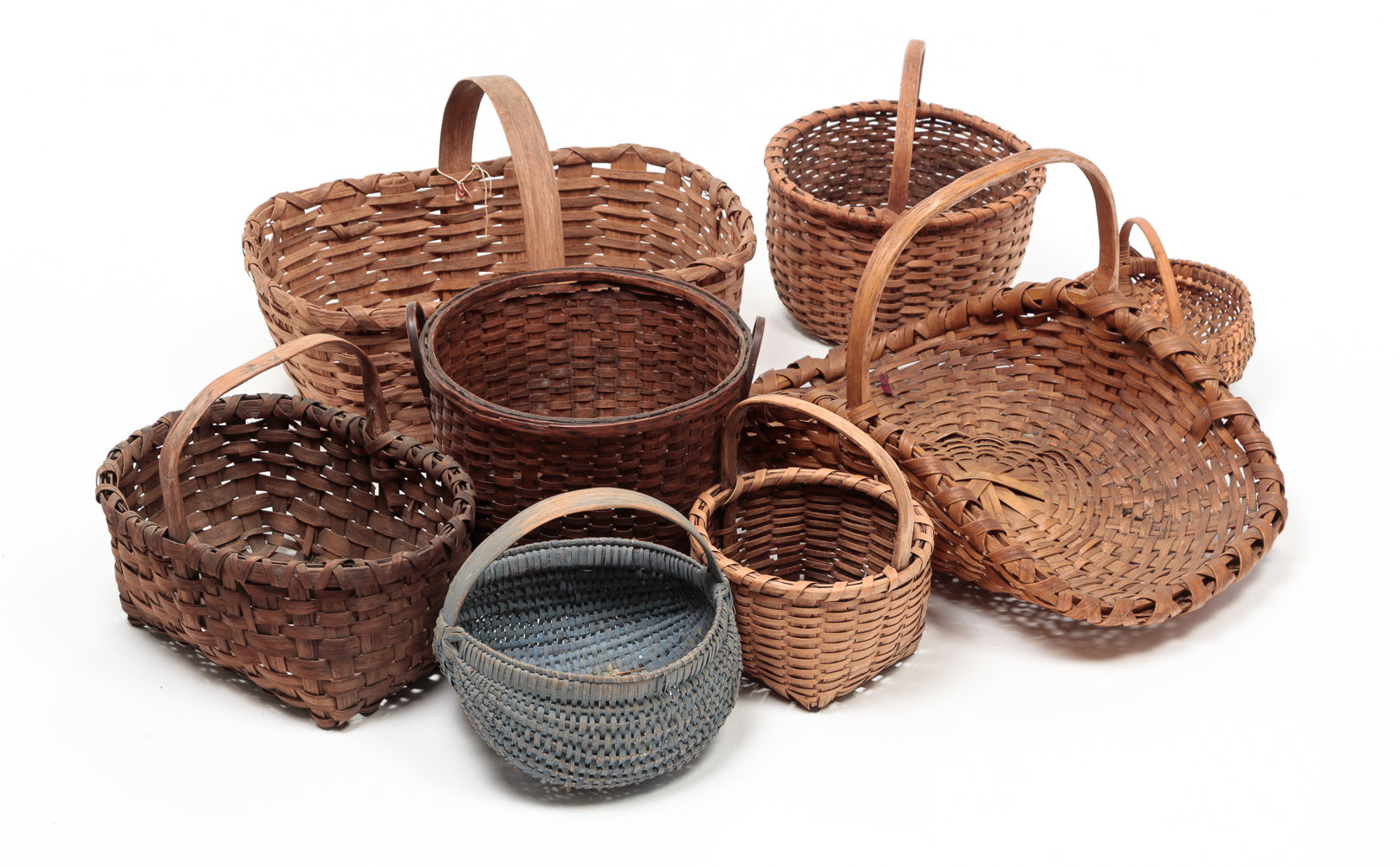 EIGHT AMERICAN BASKETS. Late 19th and