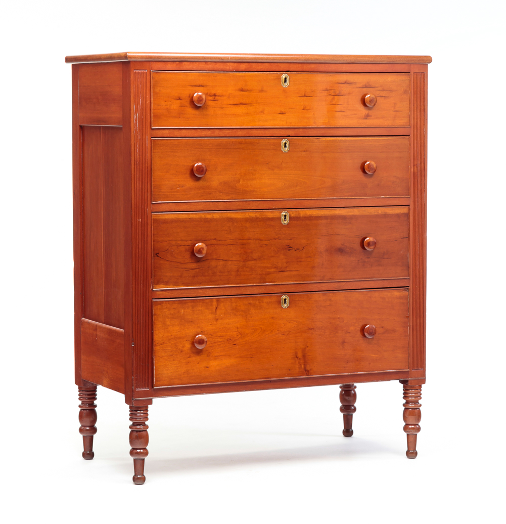 AMERICAN SHERATON TALL CHEST. Second