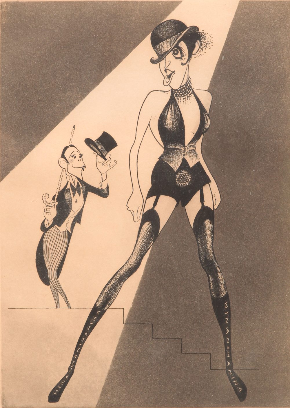 CABARET PRINT ALBERT HIRSCHFELD  2dfeb5