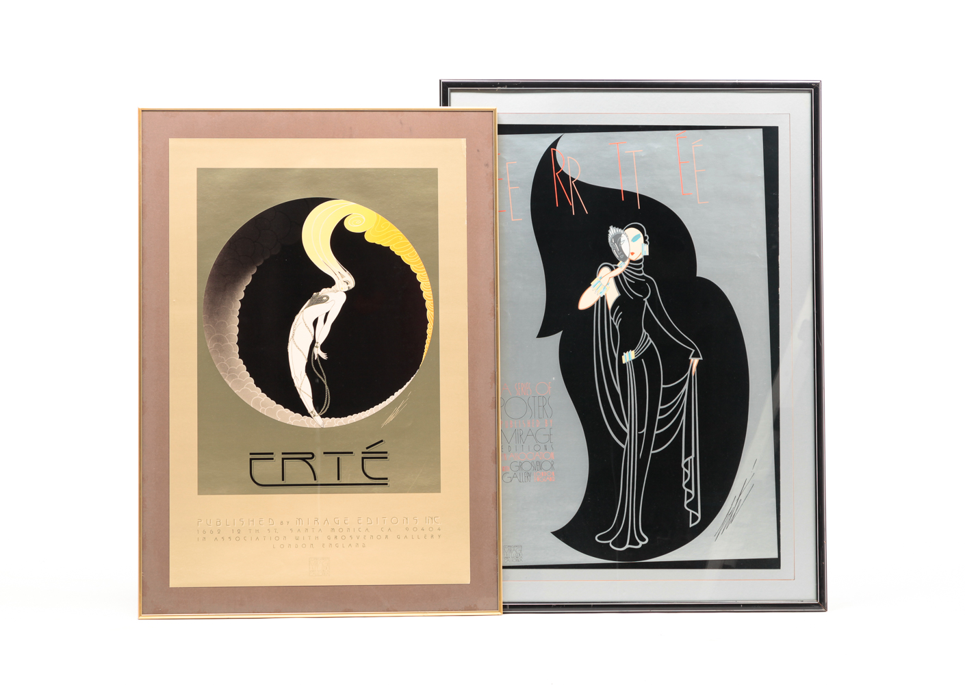 TWO ERTE POSTERS BY MIRAGE EDITIONS.