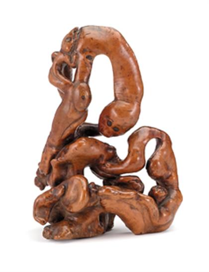 Fine Chinese root wood animal grouping