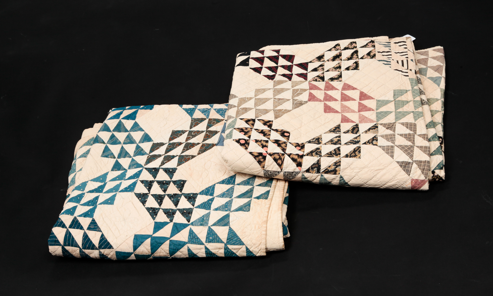 TWO AMERICAN PIECEWORK QUILTS.