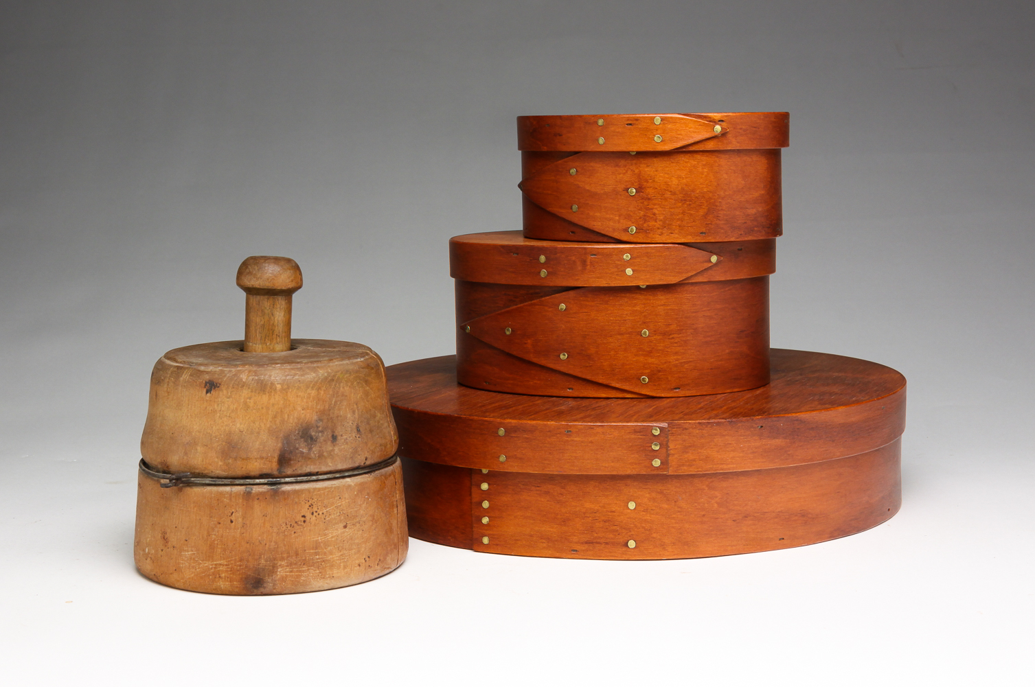 AMERICAN PANTRY BOXES AND BUTTER MOLD.