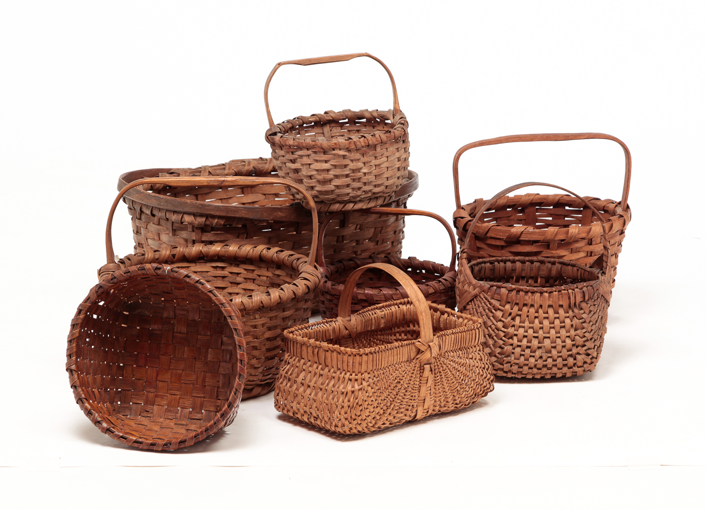 EIGHT AMERICAN BASKETS Late 19th 2dff4d