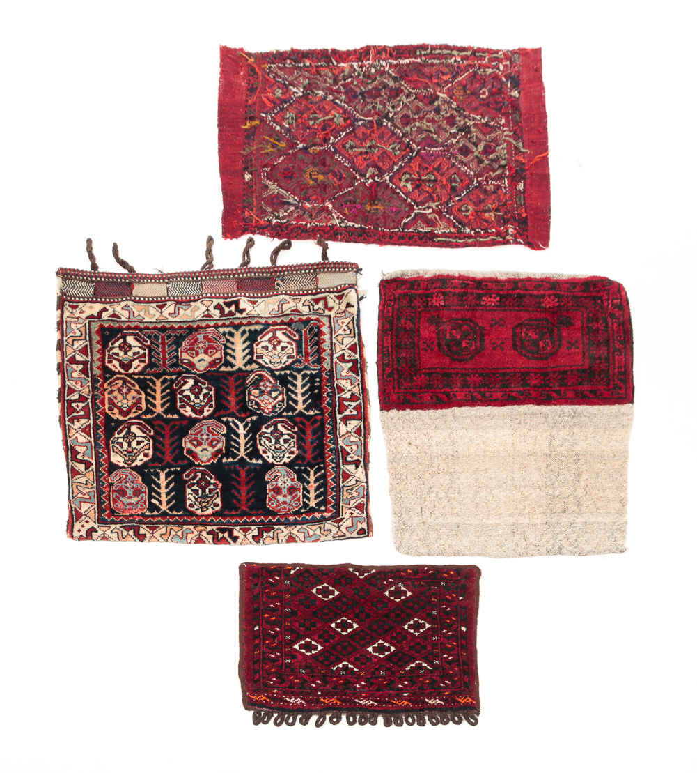 FOUR ORIENTAL BAGS AND BAG FACES  2dff59