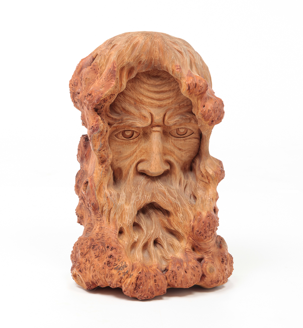 RUSSIAN CARVED ROOT BUST OF A MAN  2dffb5