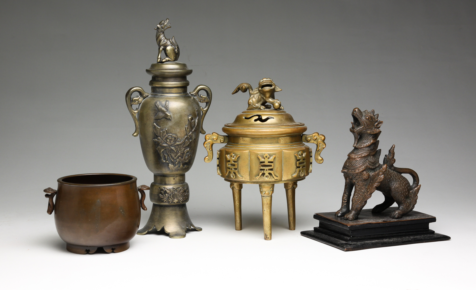 FOUR PIECES OF ASIAN BRONZE AND