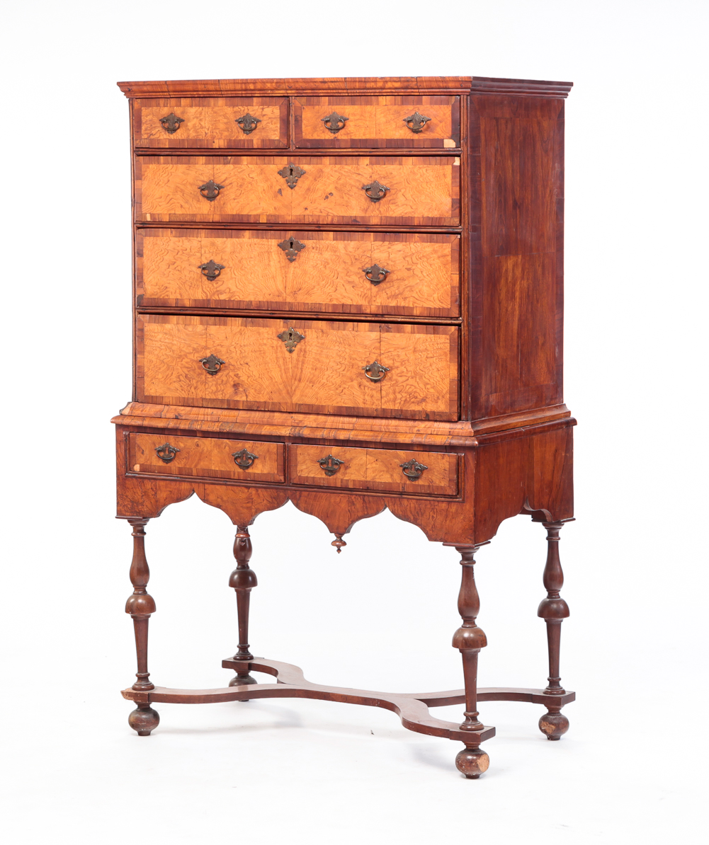 ENGLISH WILLIAM AND MARY HIGH CHEST.