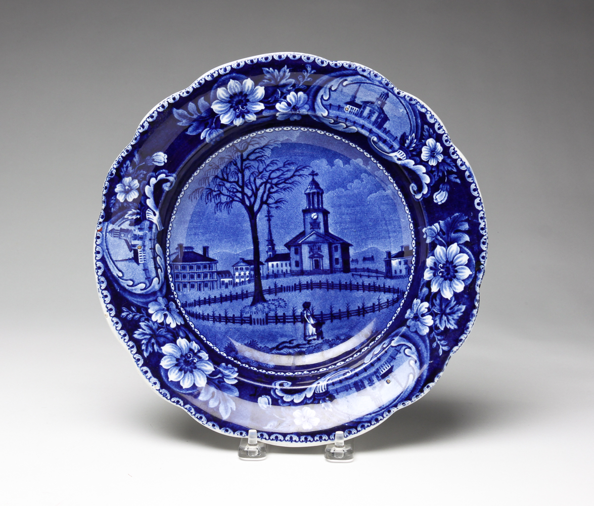 HISTORICAL BLUE STAFFORDSHIRE PITTSFIELD