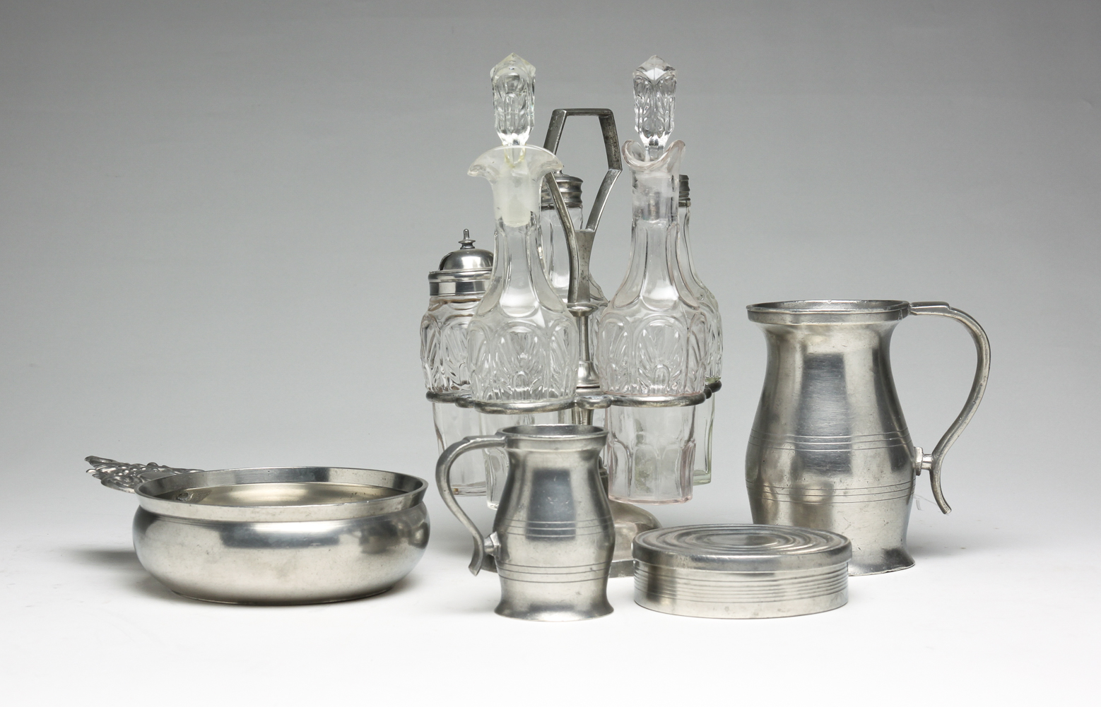 FIVE PIECES OF PEWTER. American