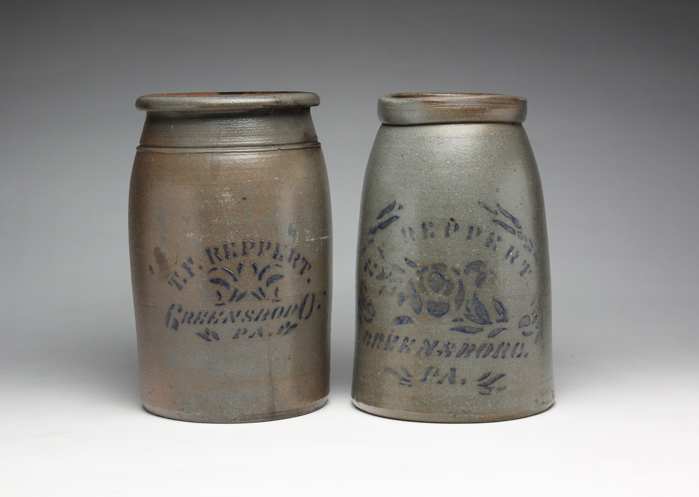 TWO PENNSYLVANIA STONEWARE CANNING