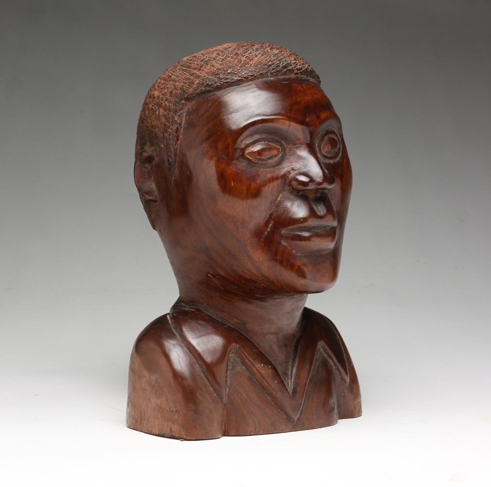 CARVED BUST OF AFRICAN AMERICAN