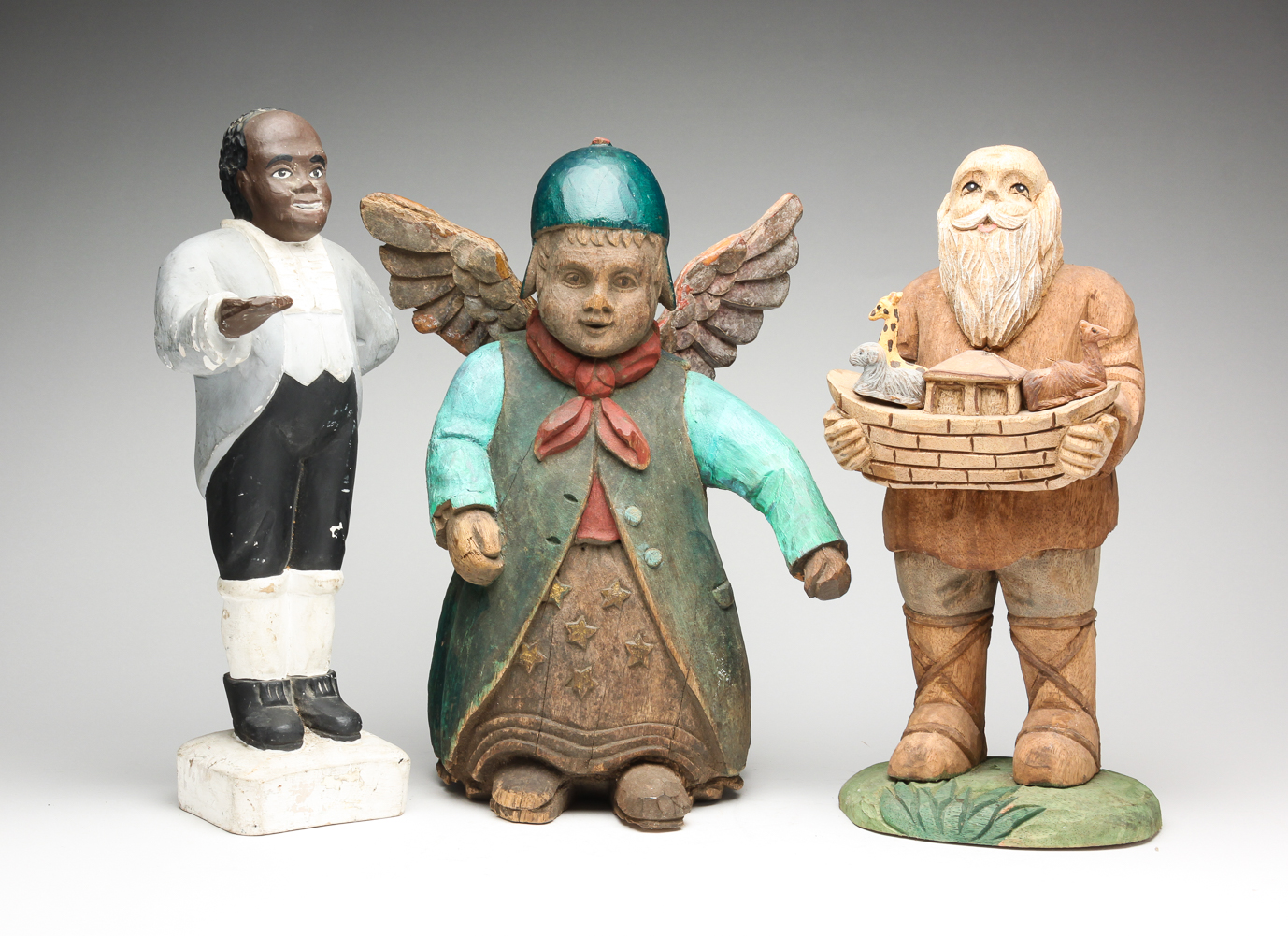 THREE FOLK ART CARVINGS. Second