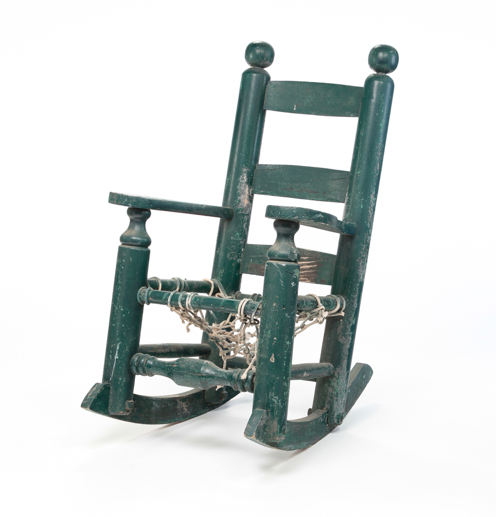 AMERICAN LADDERBACK ROCKER. Late 19th-early