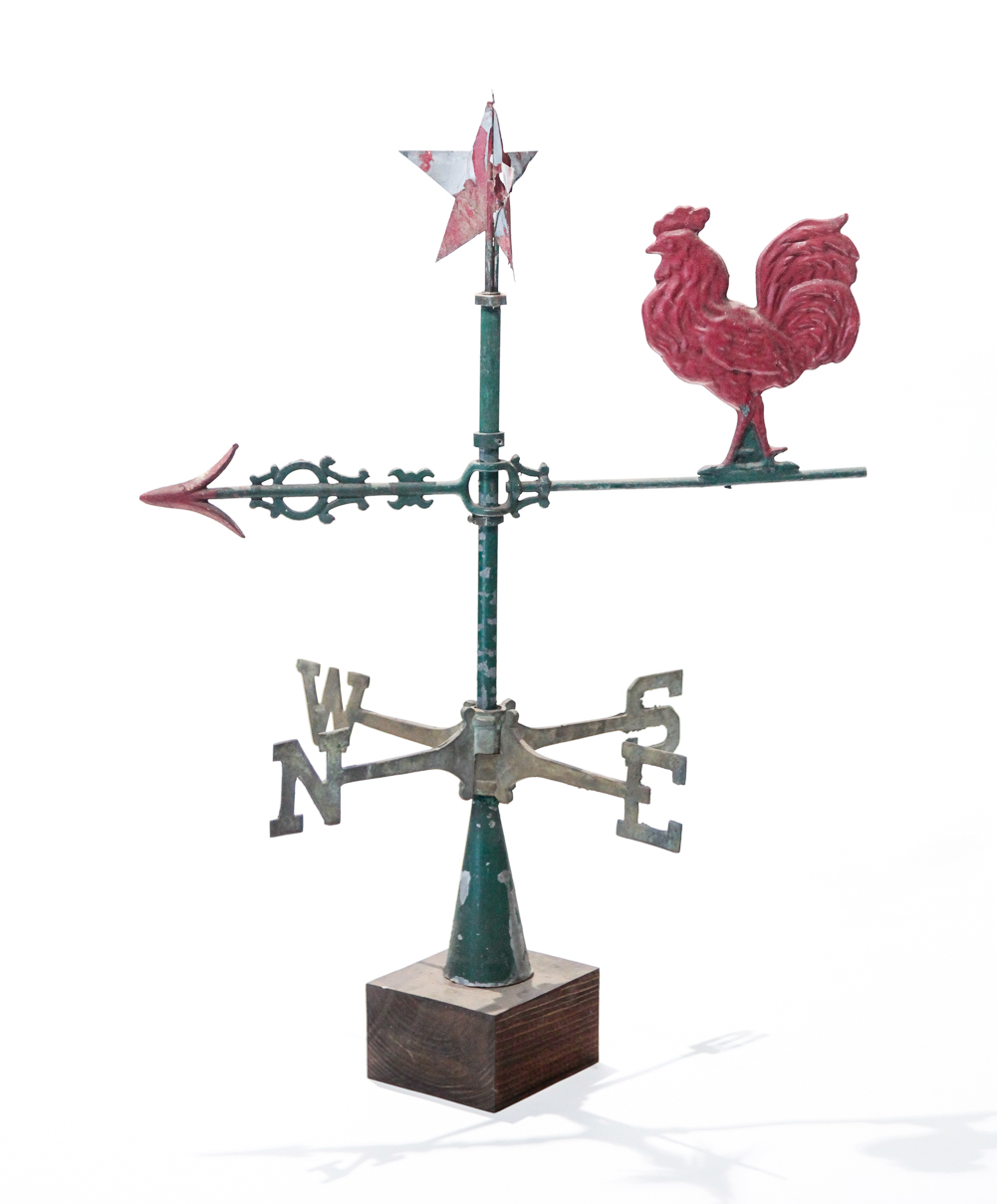 AMERICAN ROOSTER WEATHERVANE. Late 19th-early