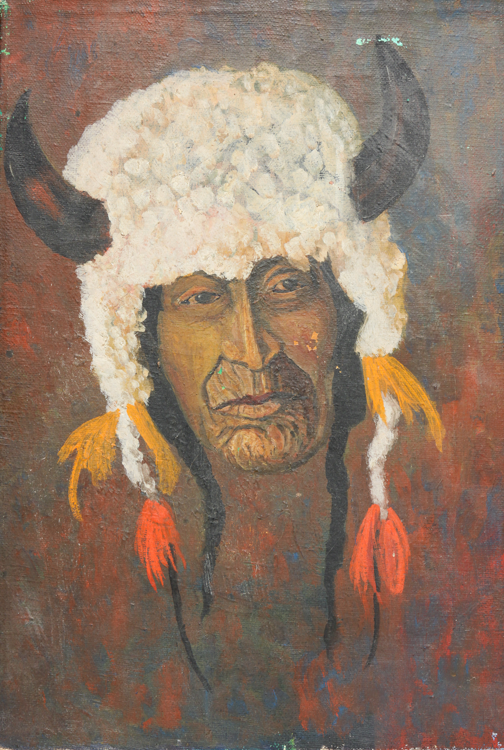 PORTRAIT OF A NATIVE AMERICAN MAN.