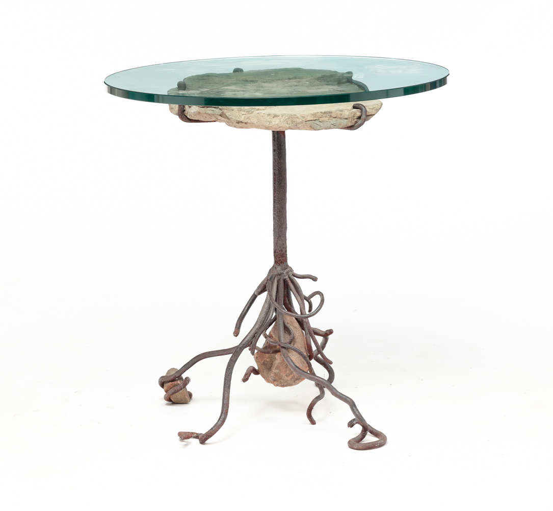 CONTEMPORARY GLASS TOP TABLE BY