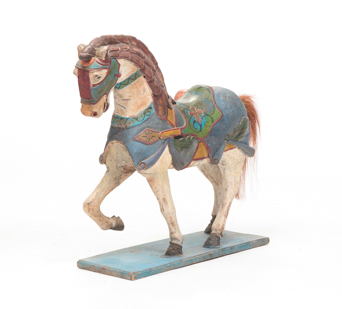 DIMINUTIVE CARVING OF A CAROUSEL