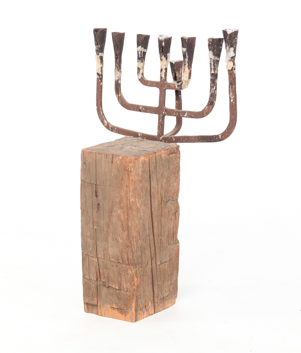 IRON CANDELABRA. Hand forged iron