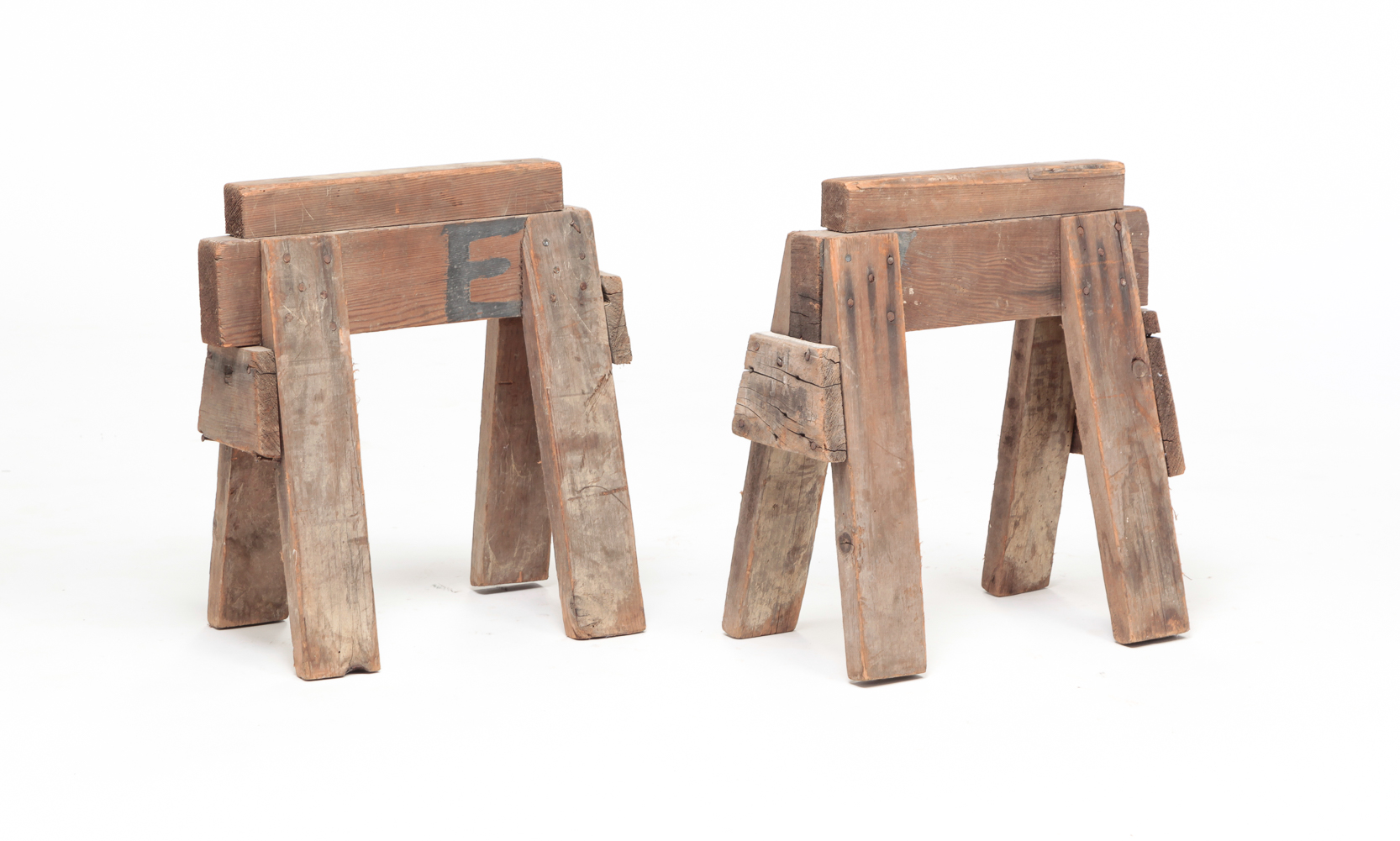 PAIR OF AMERICAN CHILD SIZE SAWHORSES.