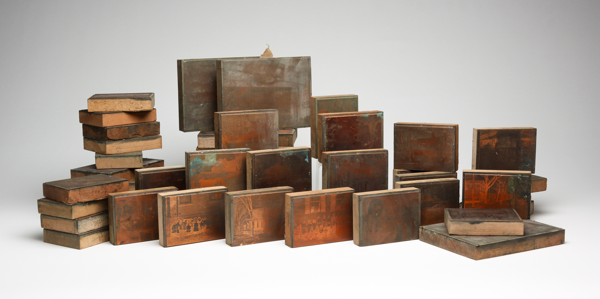 LARGE GROUP OF PRINTERS BLOCKS. Late