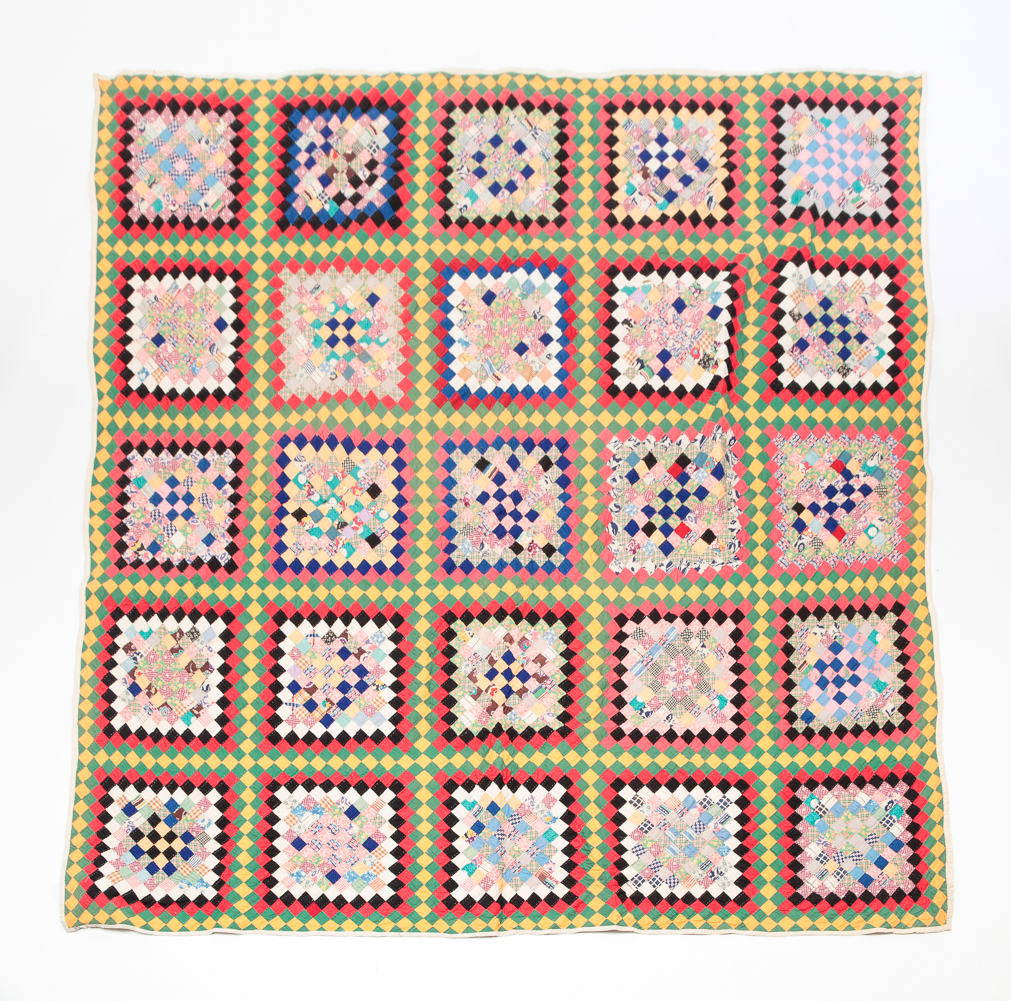 SOUTHERN PIECED QUILT Late 19th early 2e0156